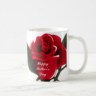 Caneca De Café Rosa vermelha Dia de as mães