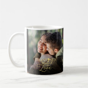 Caneca De Café Rosa Vermelha do Dia dos Namorados com Caligrafia 