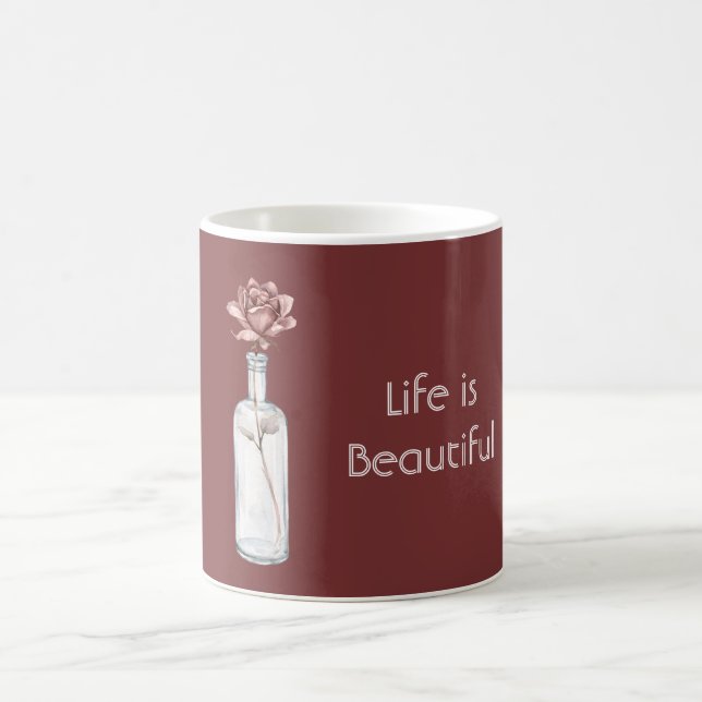 Caneca De Café Rosa Vermelha em Garrafa (Centro)