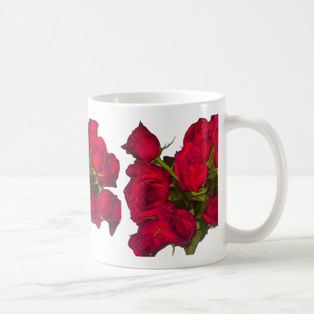 Caneca De Café Rosa vermelha Mug (Direita)