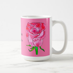 Caneca De Café Rosa Vermelha no Caule