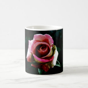 Caneca De Café Rosa vermelha pintada a óleo