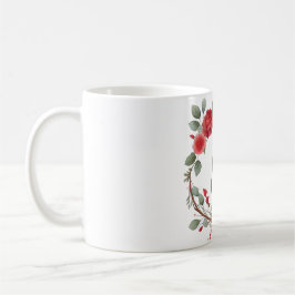 Caneca De Café Rosa vermelha Wreath