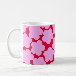 Caneca De Café Rosa Y2K Flor Silvestre Negrito Retro Cozinha Prim