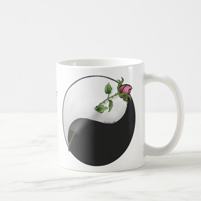 Caneca De Café Rosa Yin Yang (Direita)