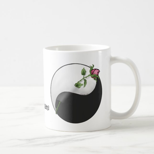Caneca De Café Rosa Yin Yang (Direita)