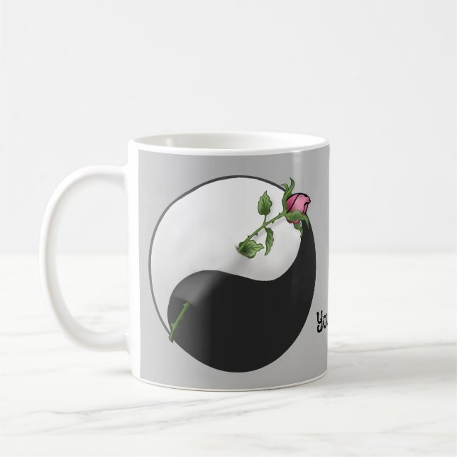 Caneca De Café Rosa Yin Yang (Esquerda)