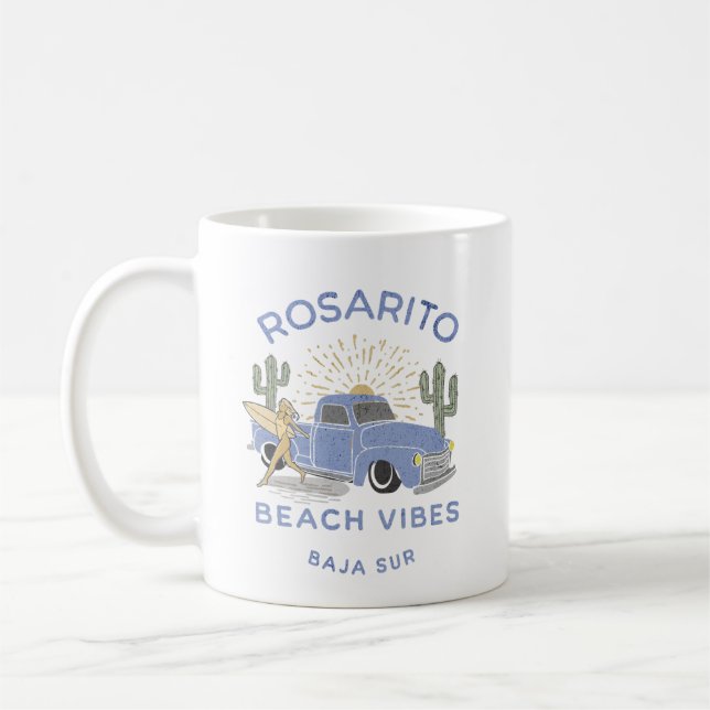Caneca De Café Rosarito Mexico Beach Vibage (Esquerda)