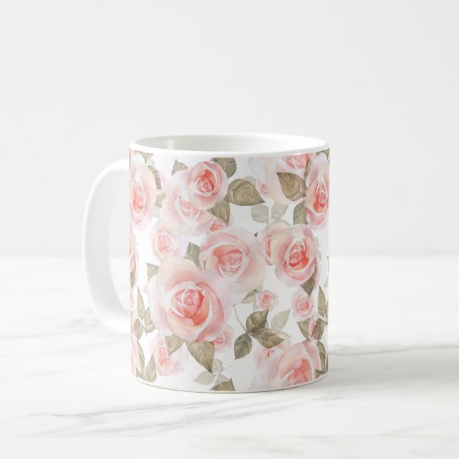 Caneca De Café Rosas (Frente Esquerda)