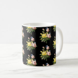 Caneca De Café Rosas Amarelas e Rosa - Uma Sinfonia Floral no San