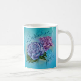 Caneca De Café Rosas Azuis Bitachon2