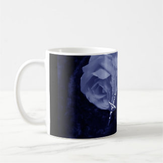 Caneca De Café Rosas azuis e cruz | Mug