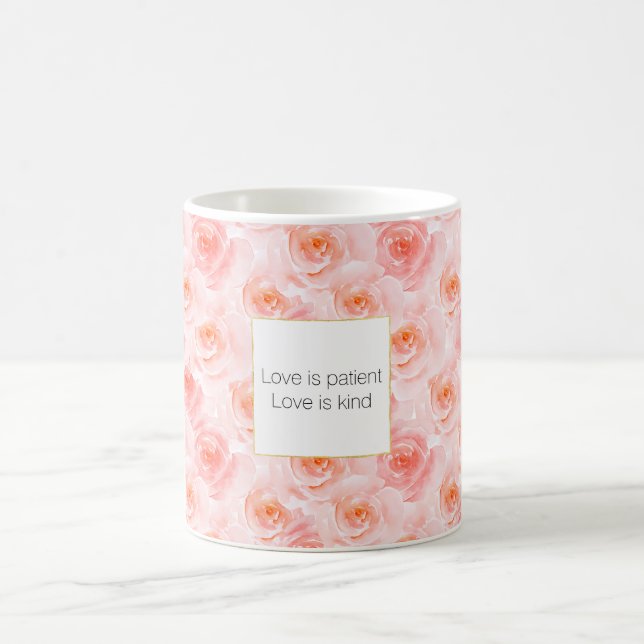 Caneca De Café Rosas bonito de Cor de Água Rosa (Centro)