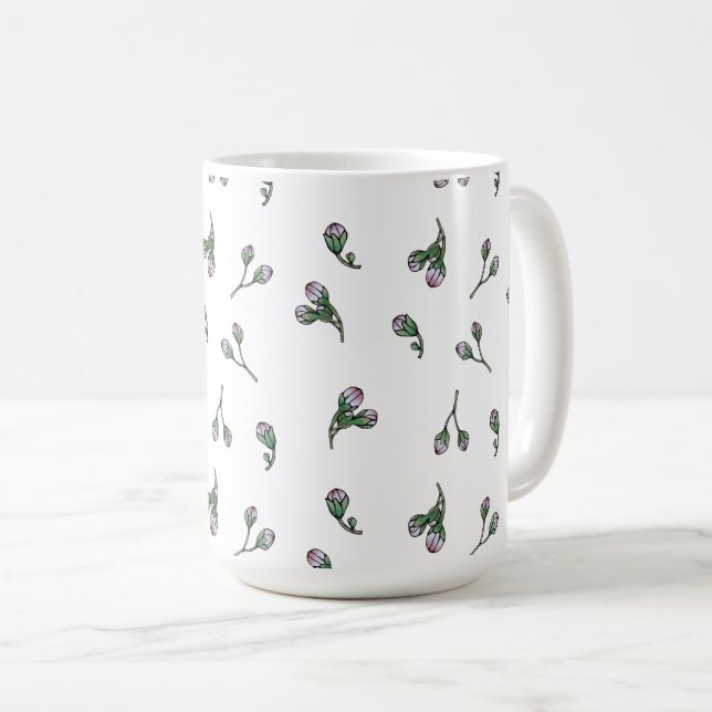 Caneca De Café Rosas Bourgeons de Féguas (Frente Esquerda)