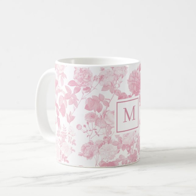 Caneca De Café Rosas Brancas Chinoiserie Baby Girl (Frente Esquerda)