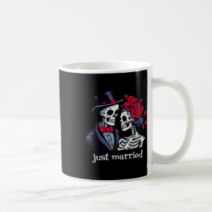 Caneca De Café Rosas Bride Esqueleto & Groom, Elo Recem casad