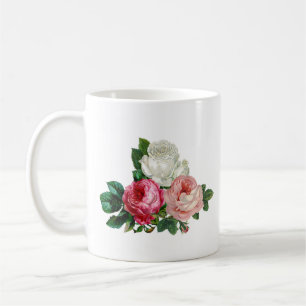 Caneca de Café Rosas Cor-de-Rosa Personalizadas Mã