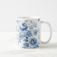 Rosas de Aquarela Azul Pastel Elegante