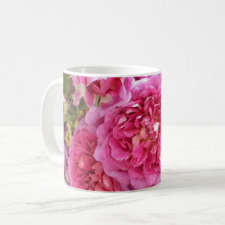 Caneca De Café Rosas de Aquarela Rosa