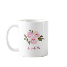 Rosas de Aquarela Rosa com Presente de Nome