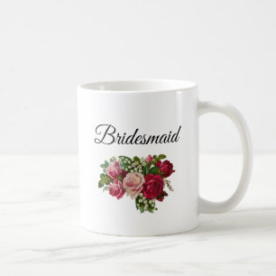 Caneca De Café Rosas De Bridesmaid Buquê