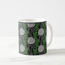 Caneca De Café Rosas de Prata Nouveau