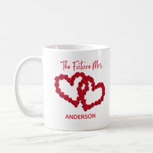 Caneca De Café Rosas de Presente de Noivado Personalizadas para a