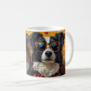 Caneca De Café Rosas do Coração do Pastor Australiano Dia dos Nam