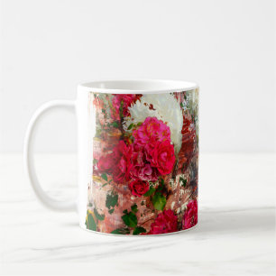 Caneca De Café Rosas e peões e rosas, mídias mistas e