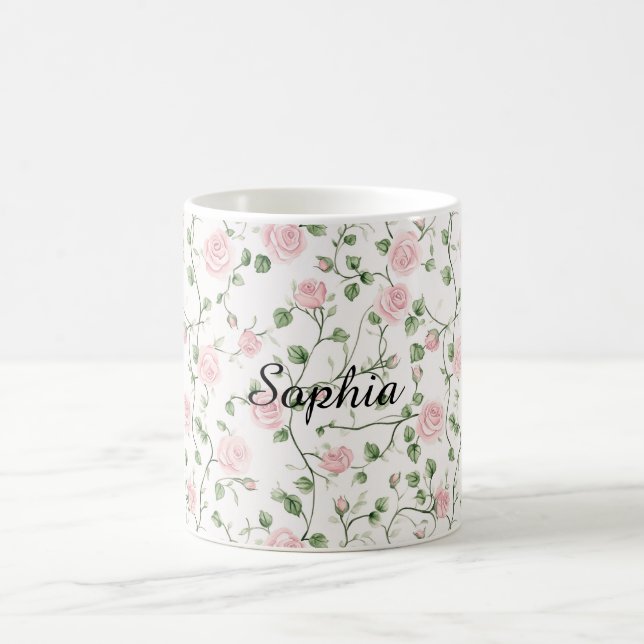 Caneca De Café Rosas Florais Rosa Bonito (Centro)