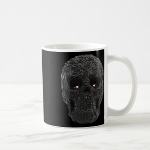 Caneca De Café Rosas Gótica Floral Halloween Figurume Skelet
