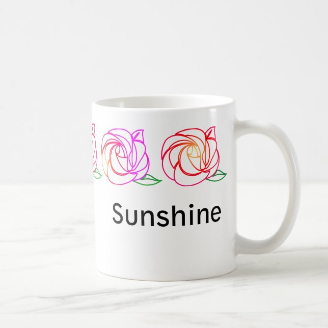 Caneca De Café Rosas Modernos Personalizados Mug (Direita)