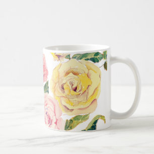 Caneca De Café Rosas Pastel