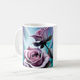 Caneca De Café Rosas radiantes: Pétalas Perfeitamente Rosa e Púrp