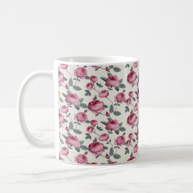 Caneca De Café Rosas Rosa (Esquerda)