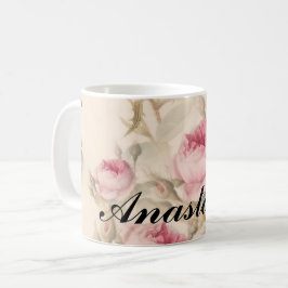 Caneca De Café Rosas Rosa Incríveis com seu nome