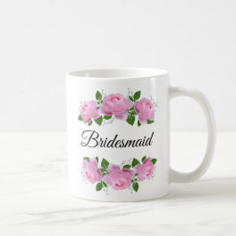 Caneca De Café Rosas Rosa-Rosa-Bridesmaid - Mug de Café Personali