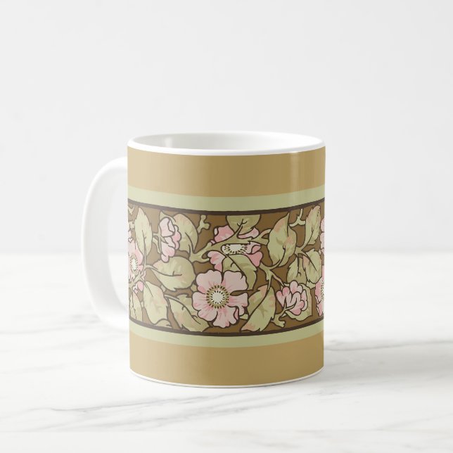 Caneca De Café Rosas Selvagens (Frente Esquerda)