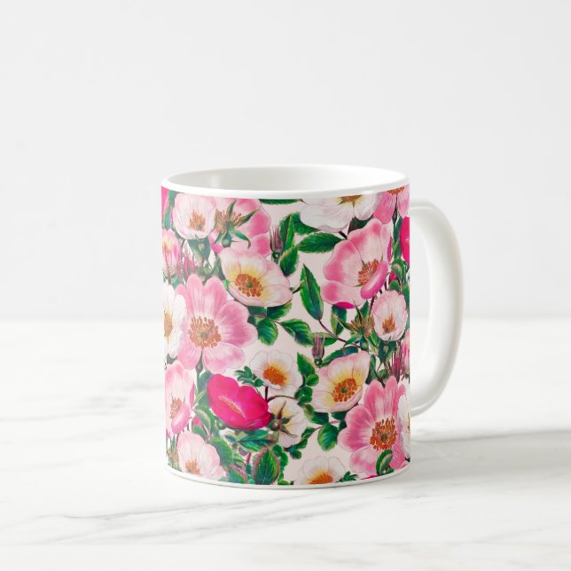 Caneca De Café Rosas selvagens (Frente Esquerda)