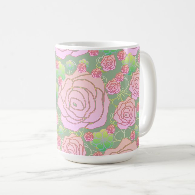 Caneca De Café Rosas Silvestres (Frente Esquerda)