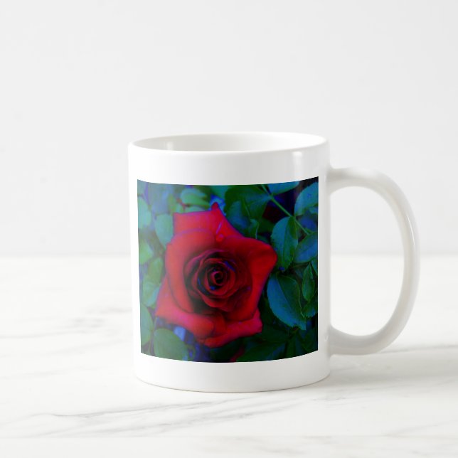 Caneca De Café Rosas vermelhas com tons azuis (Direita)