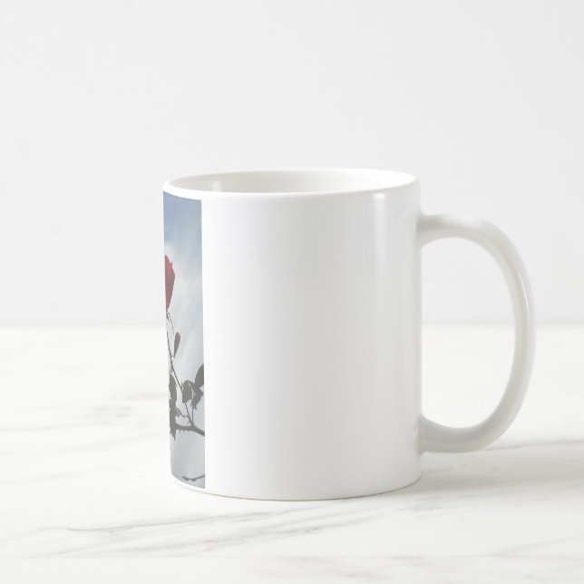 Caneca De Café Rosas vermelhas contra o céu azul brilhante (Direita)