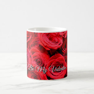 Caneca De Café Rosas vermelhas elegantes flores vermelhas floral
