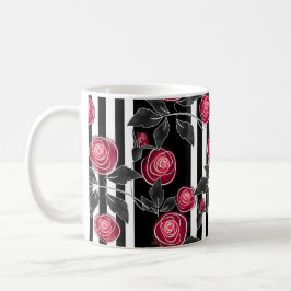Caneca De Café Rosas vermelhas, flores abstratas, flores, padrão 