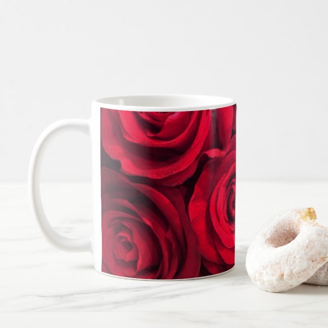 Caneca De Café Rosas vermelhos da paixão (Com Donut)