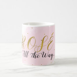 Caneca De Café Rosé o Caminho Rosa e Ouro Vinho Glam Moderno