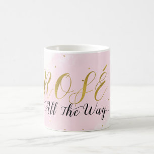 Caneca De Café Rosé o Caminho Rosa e Ouro Vinho Glam Moderno