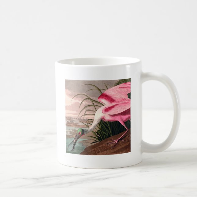 Caneca De Café Roseate Spoonbill Audubon Bird Willife (Direita)