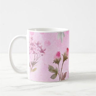 Caneca De Café Rosebuds, bolinhas: floral de verão.