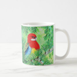 Caneca De Café Rosella Bird Painting